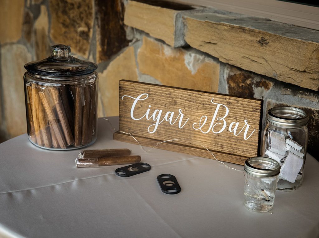 Cigar Bar for the groom and groomsmen
