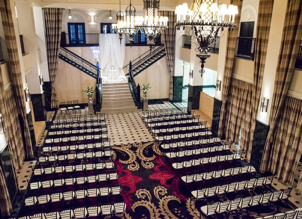 Wedding ceremony hall inside the Mayo Hotel